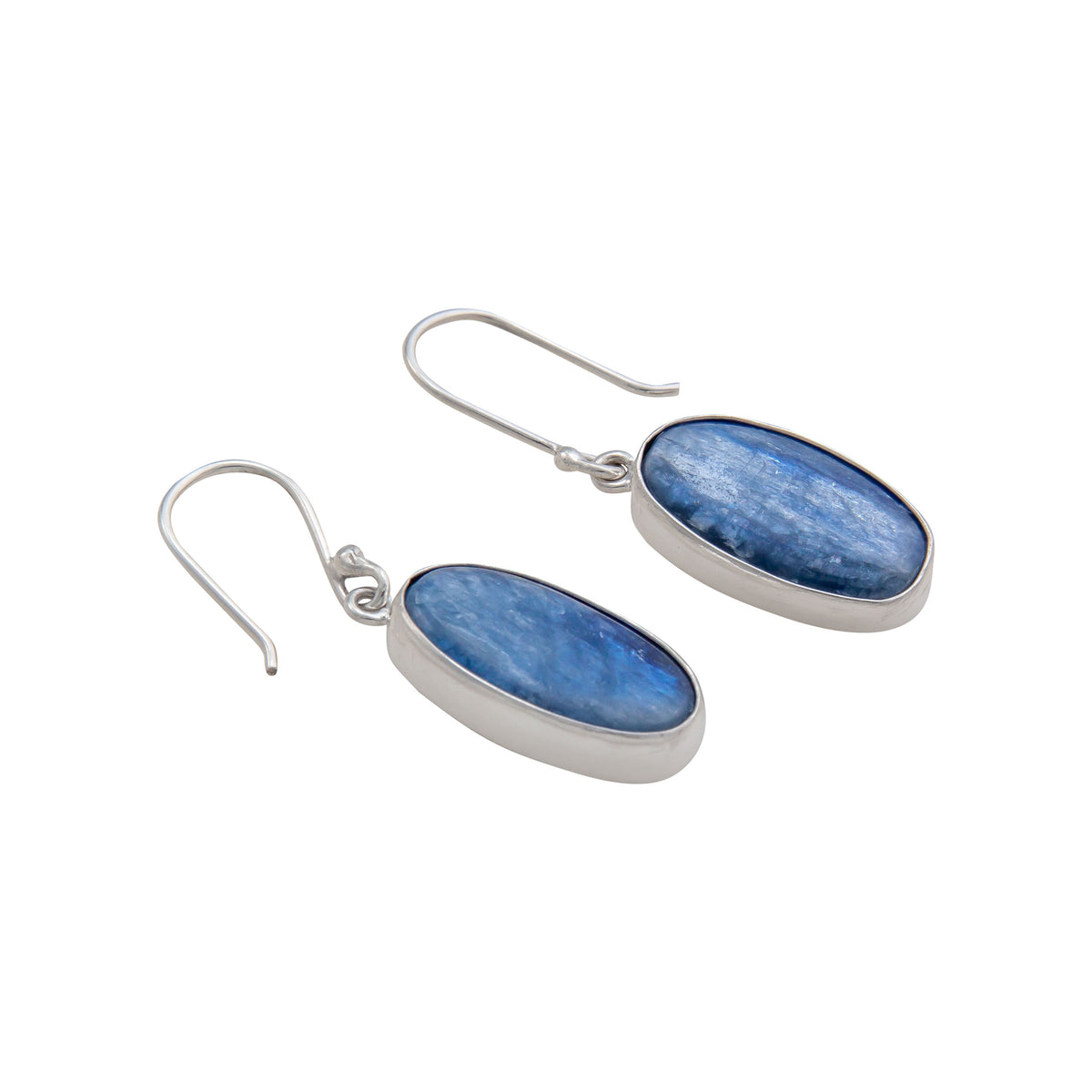 Sterling Silver Kyanite Oval Drop Earrings | Charles Albert Jewelry