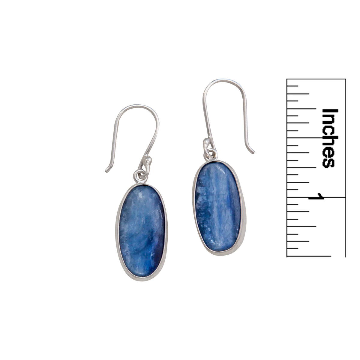 Sterling Silver Kyanite Oval Drop Earrings | Charles Albert Jewelry