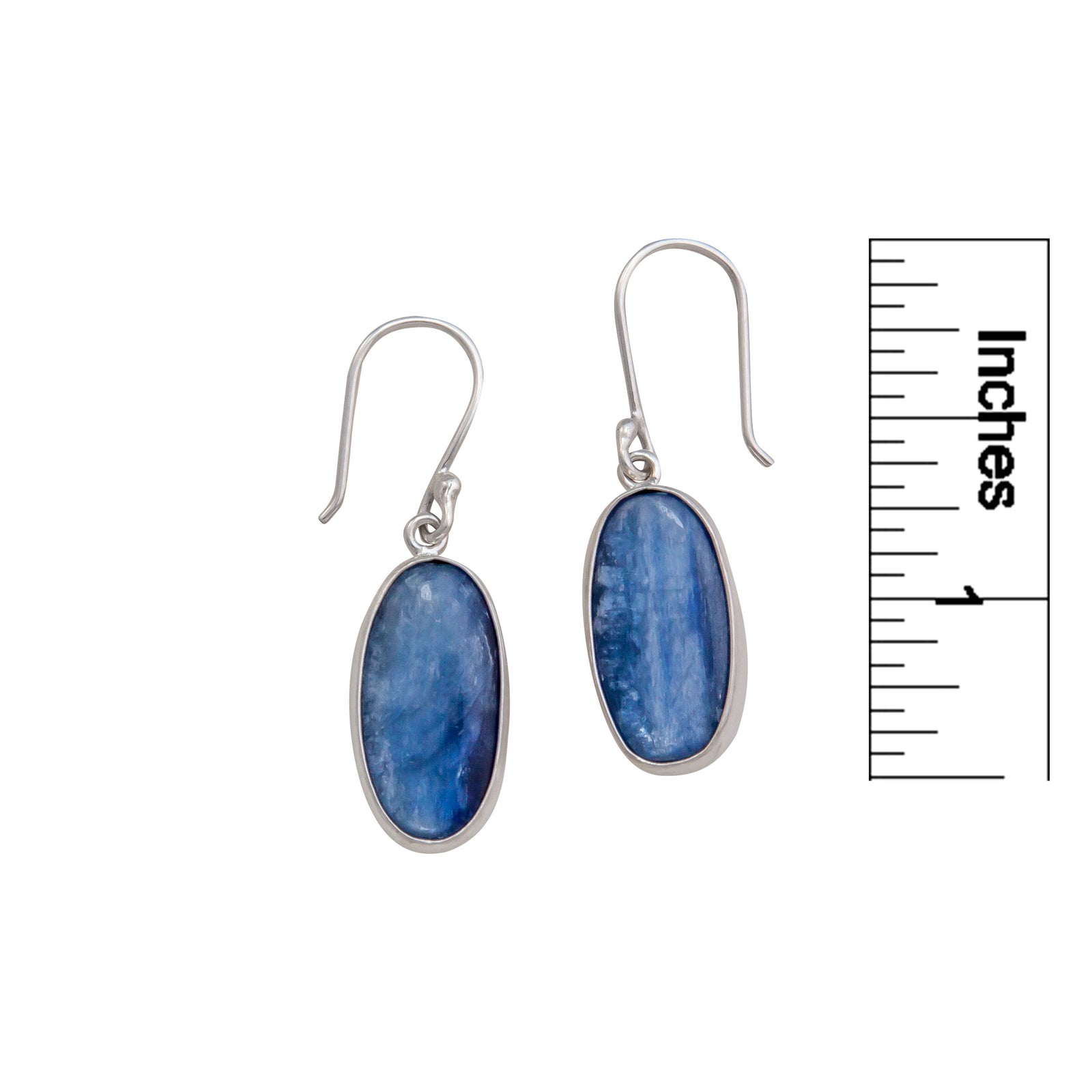 Sterling Silver Kyanite Oval Drop Earrings | Charles Albert Jewelry