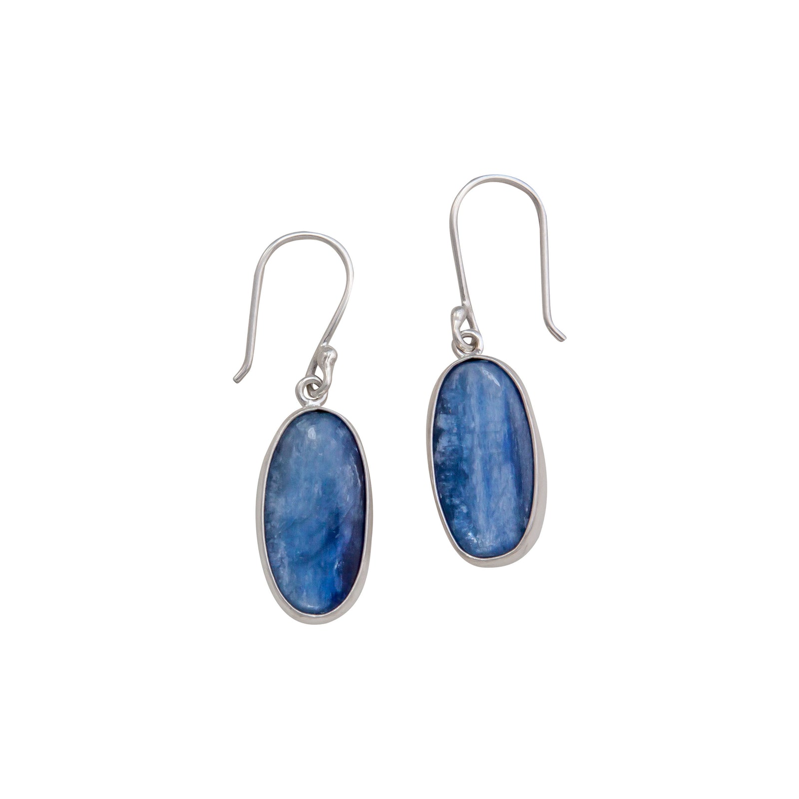 Sterling Silver Kyanite Oval Drop Earrings | Charles Albert Jewelry