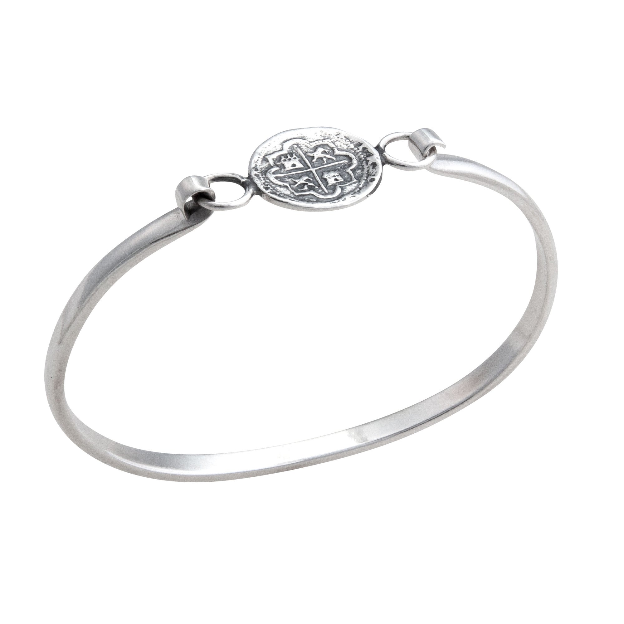 Sterling Silver Replica Spanish Coin Bangle | Charles Albert Jewelry