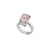 Sterling Silver Rose Quartz Oval Prong Set Adjustable Ring | Charles Albert Jewelry