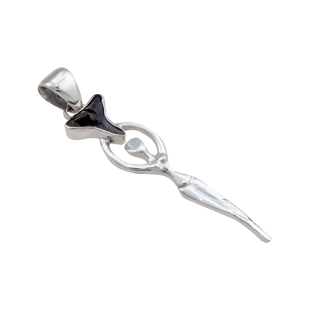Sterling Silver Shark Tooth Goddess Pendant | Charles Albert Jewelry