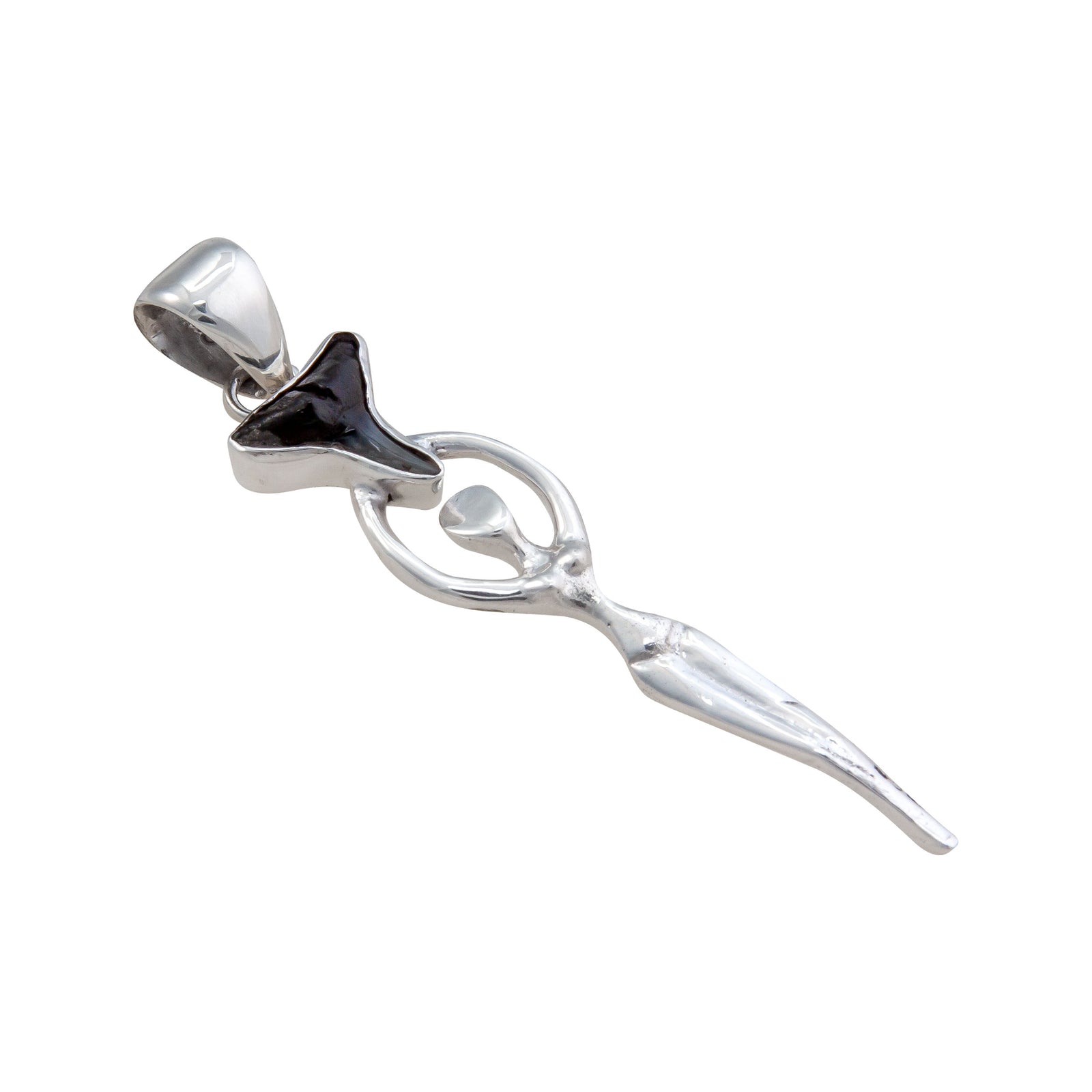 Sterling Silver Shark Tooth Goddess Pendant | Charles Albert Jewelry