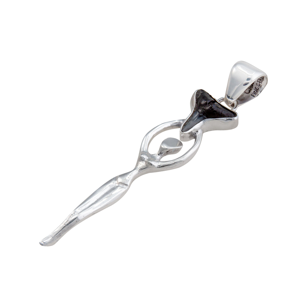 Sterling Silver Shark Tooth Goddess Pendant | Charles Albert Jewelry