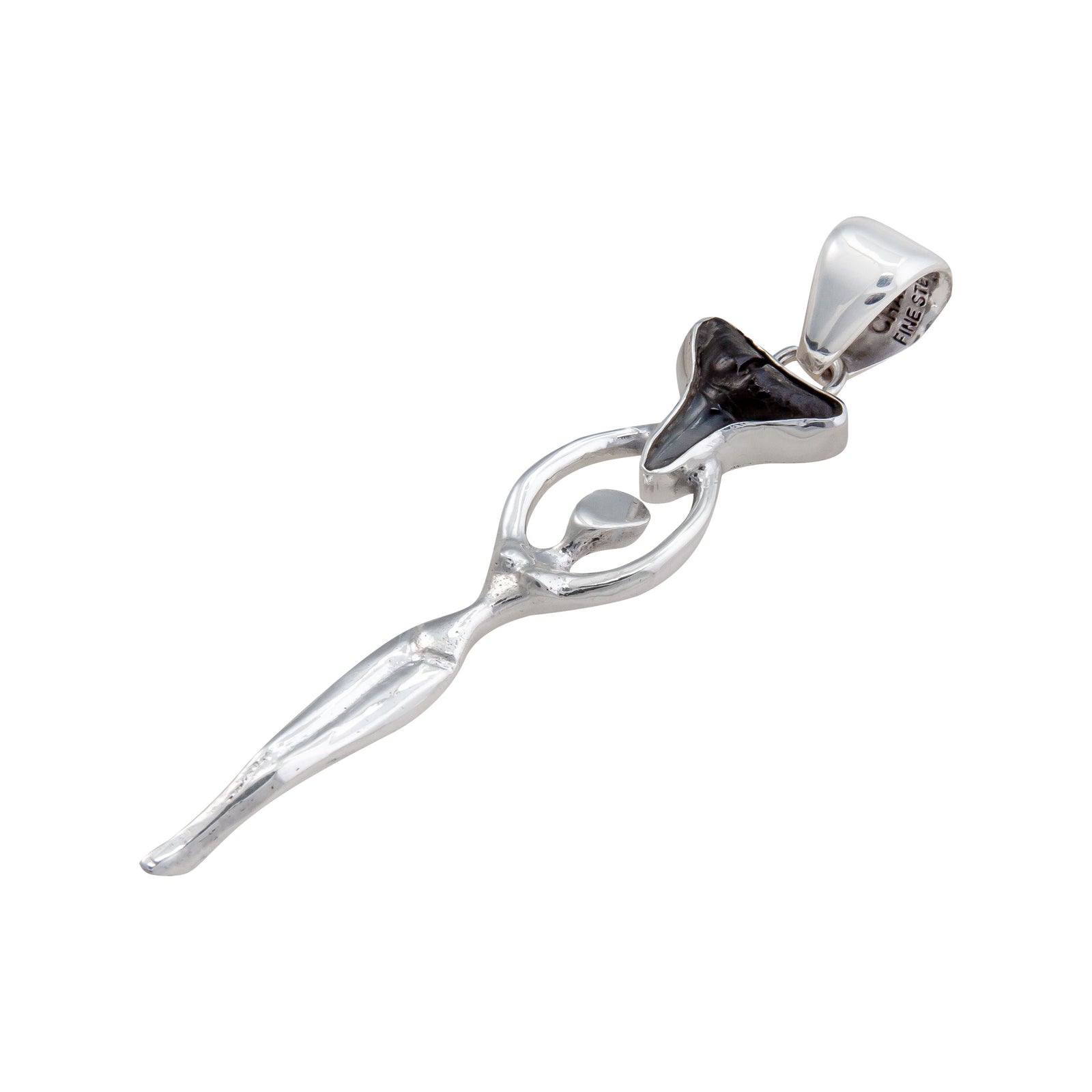 Sterling Silver Shark Tooth Goddess Pendant | Charles Albert Jewelry