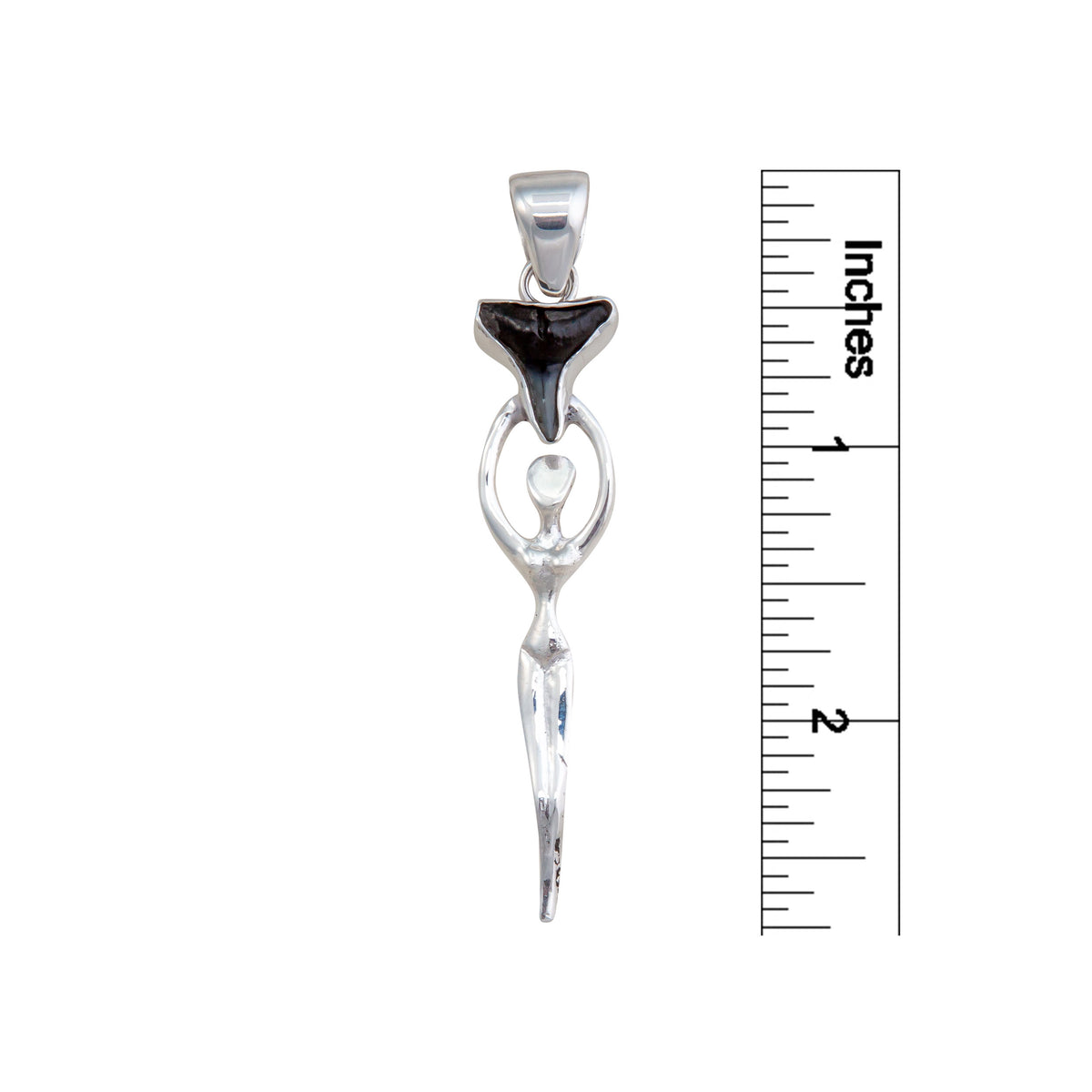 Sterling Silver Shark Tooth Goddess Pendant | Charles Albert Jewelry