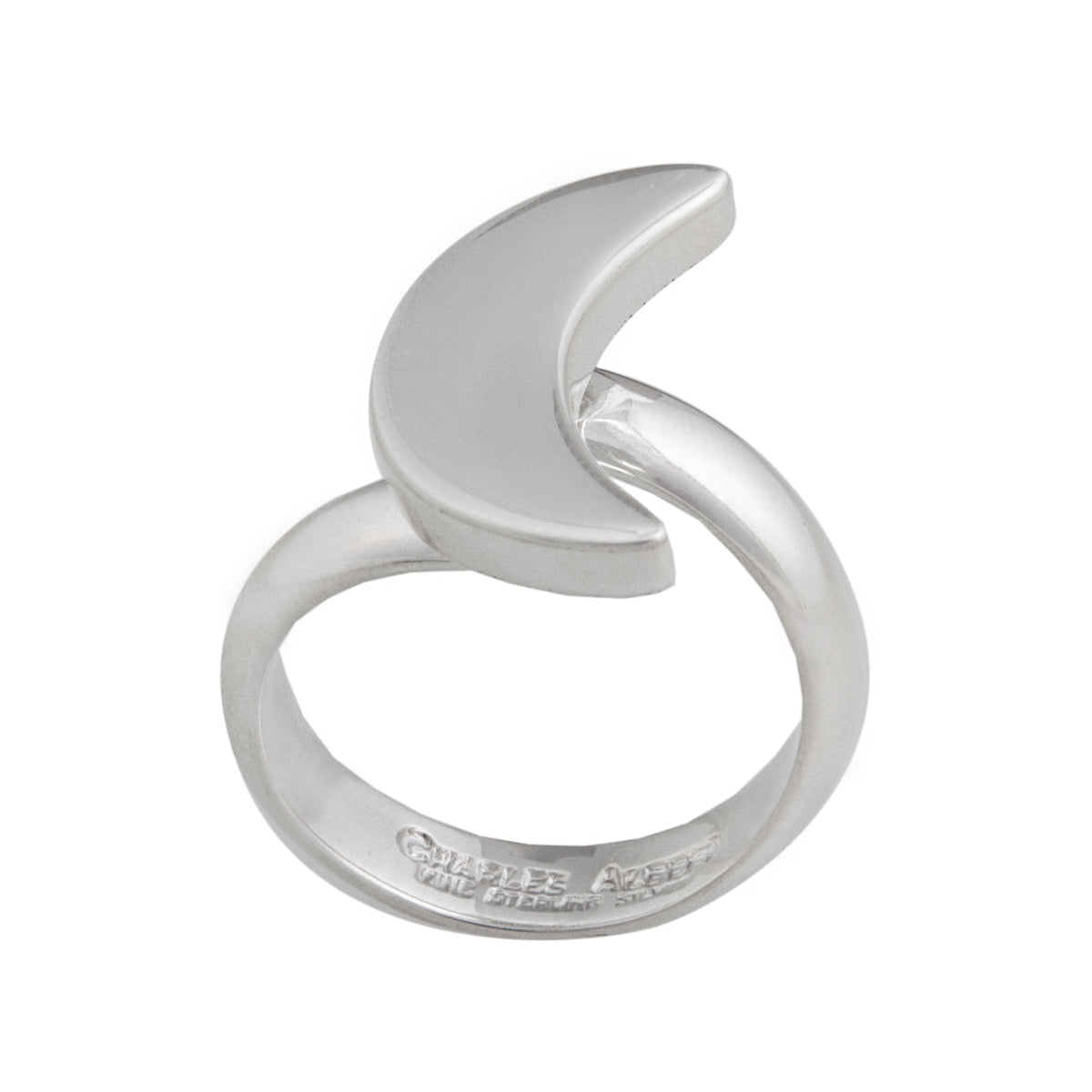 Sterling Silver Petite Crescent Moon Adjustable Ring