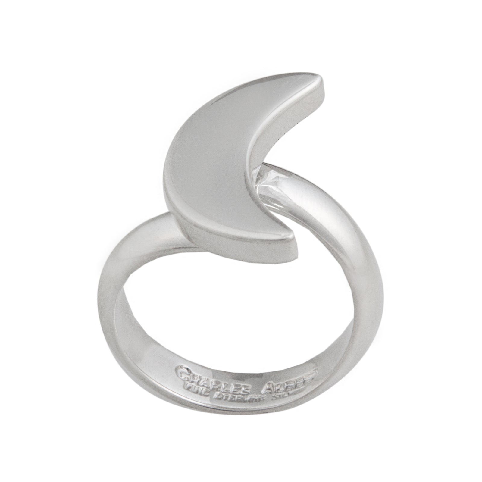 Sterling Silver Petite Crescent Moon Adjustable Ring