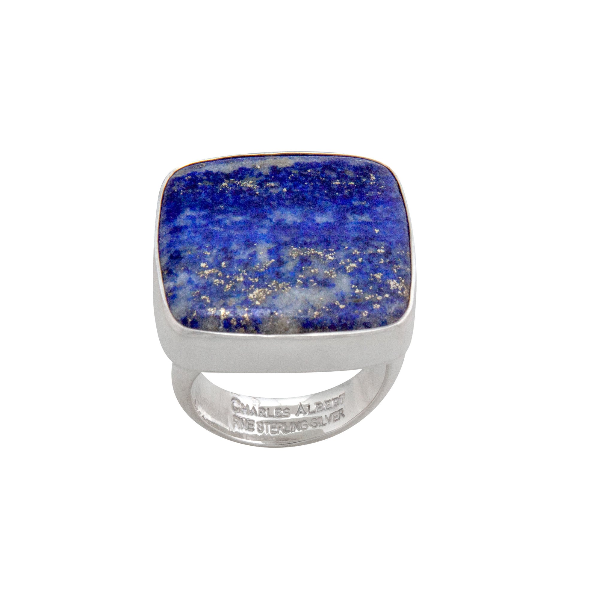 Sterling Silver Lapis Lazuli Square Adjustable Ring | Charles Albert Jewelry