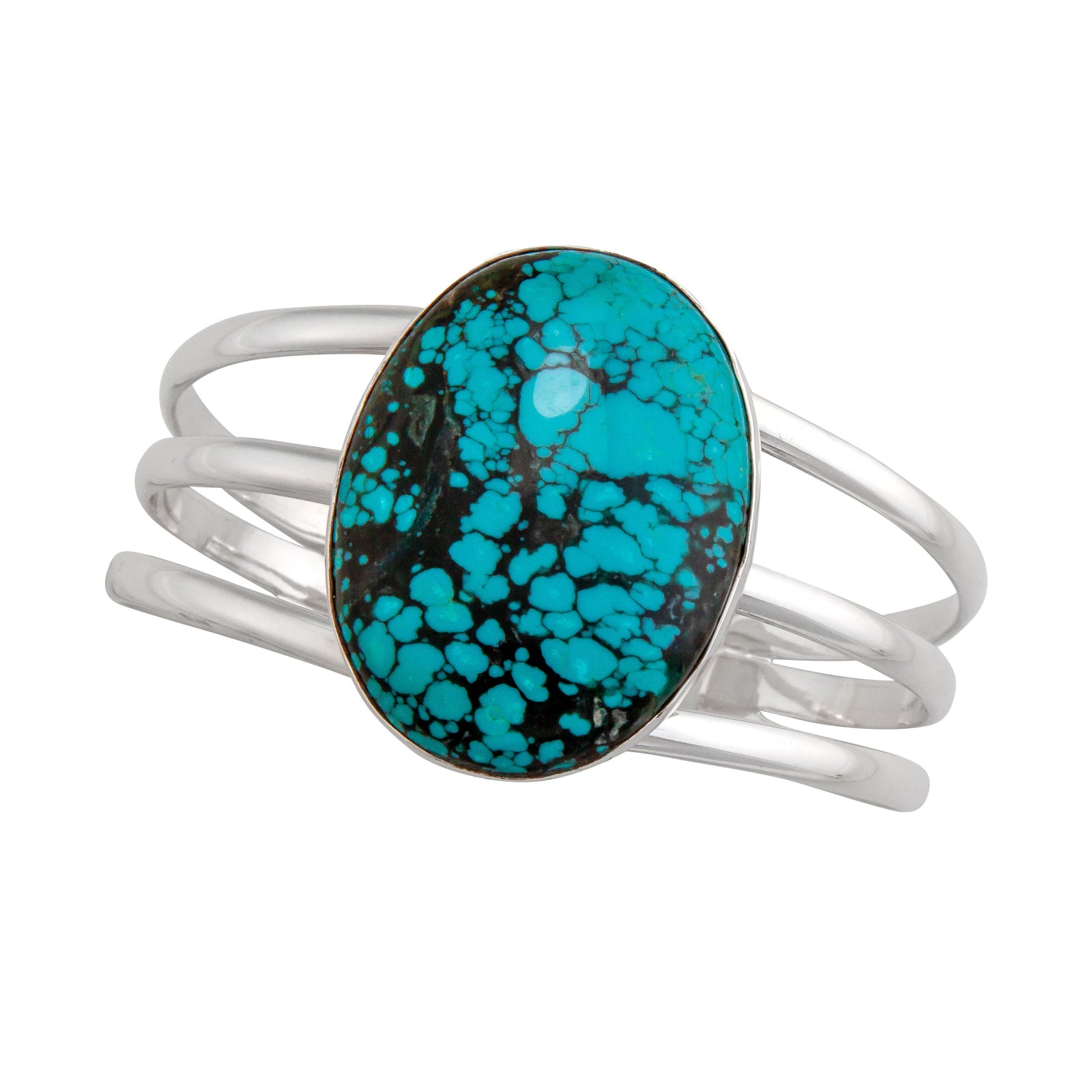 Sterling Silver Turquoise Multi-Band Cuff | Charles Albert Jewelry