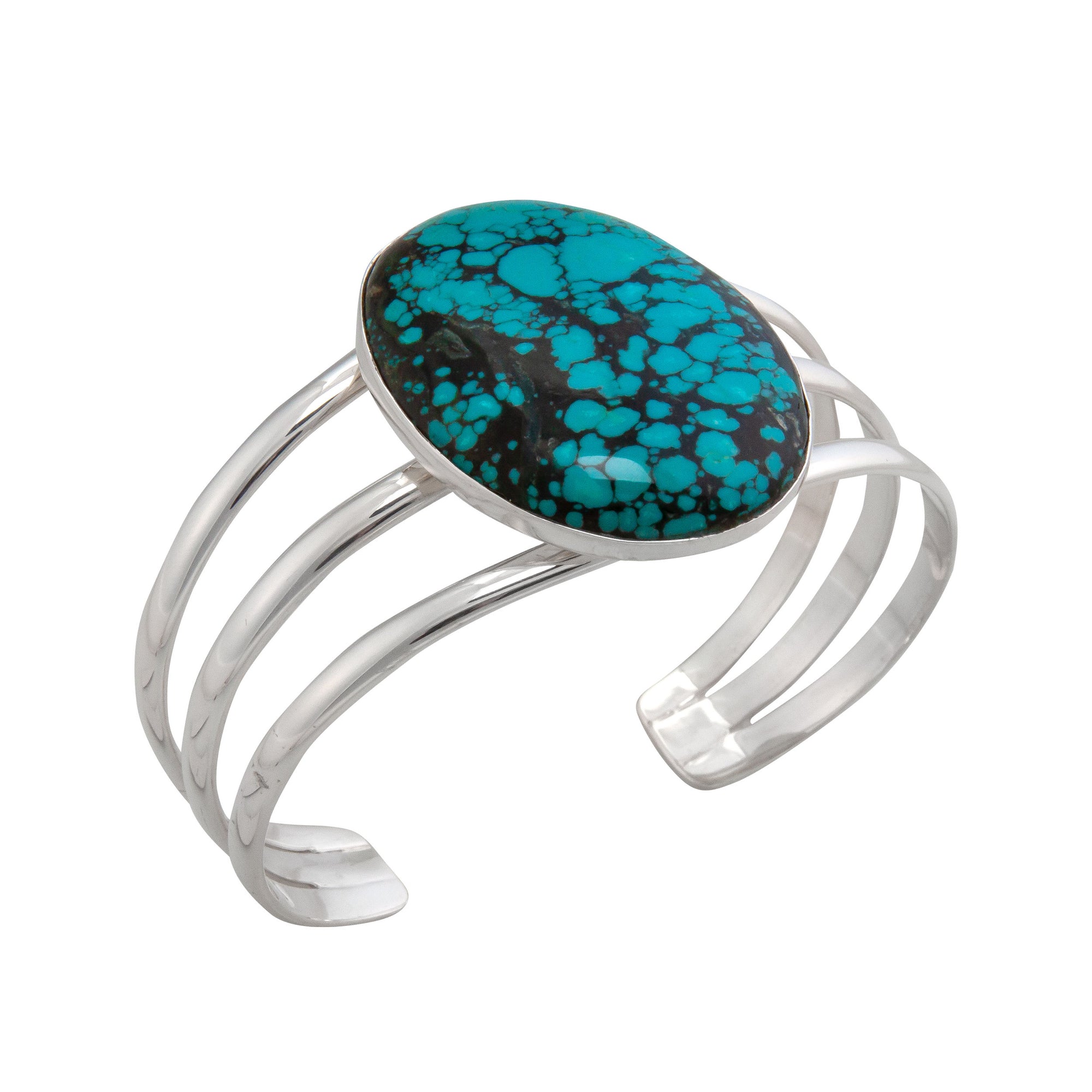 Sterling Silver Turquoise Multi-Band Cuff | Charles Albert Jewelry