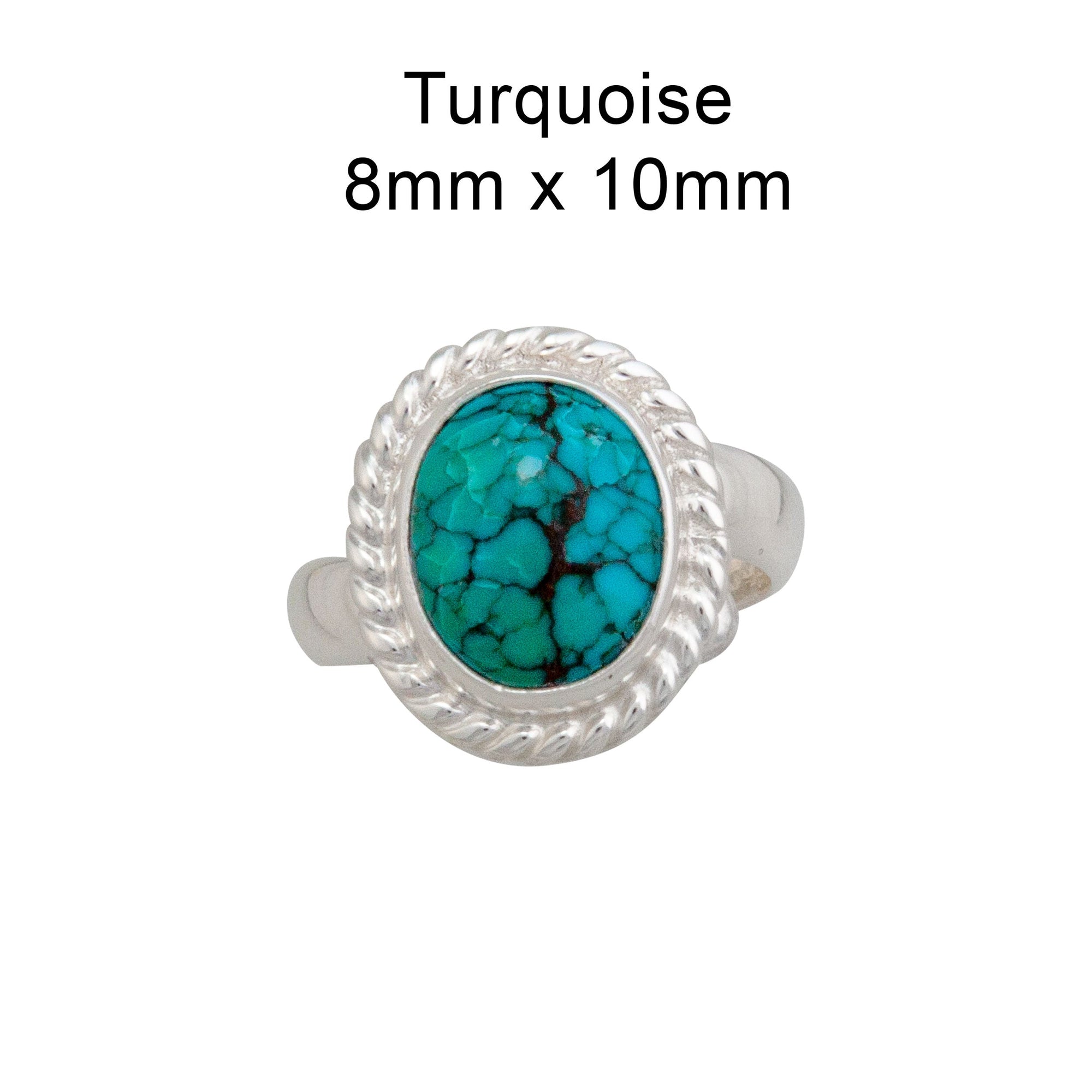 Sterling Silver Turquoise Rope Adjustable Ring | Charles Albert Jewelry