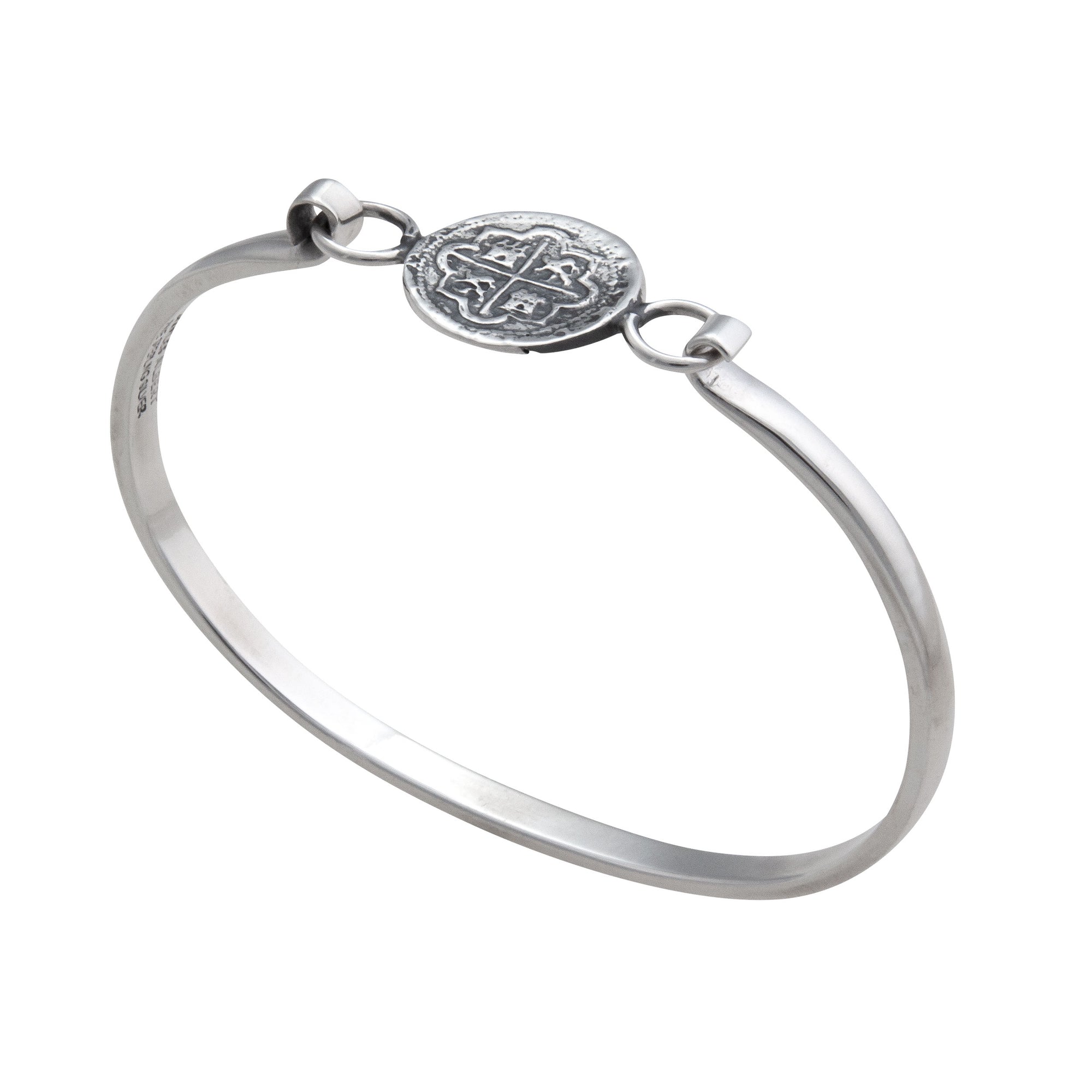 Sterling Silver Replica Spanish Coin Bangle | Charles Albert Jewelry