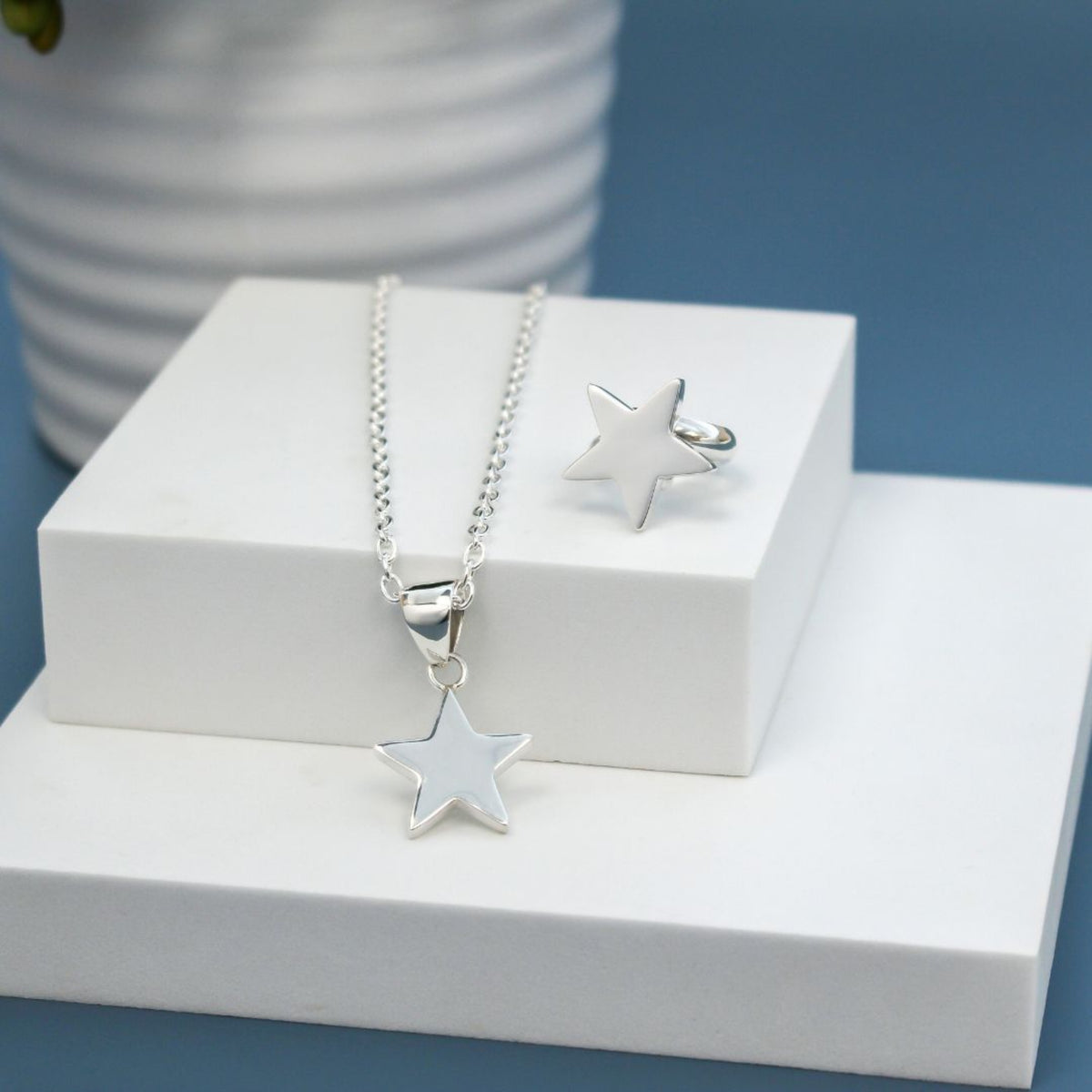 Sterling Silver Star Drop Earrings | Charles Albert Jewelry