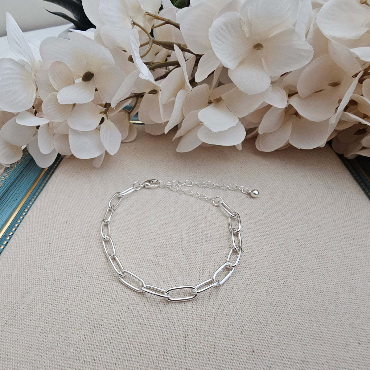 Silver Tone Base Metal Paperclip Bracelet w/Extender | Charles Albert Jewelry