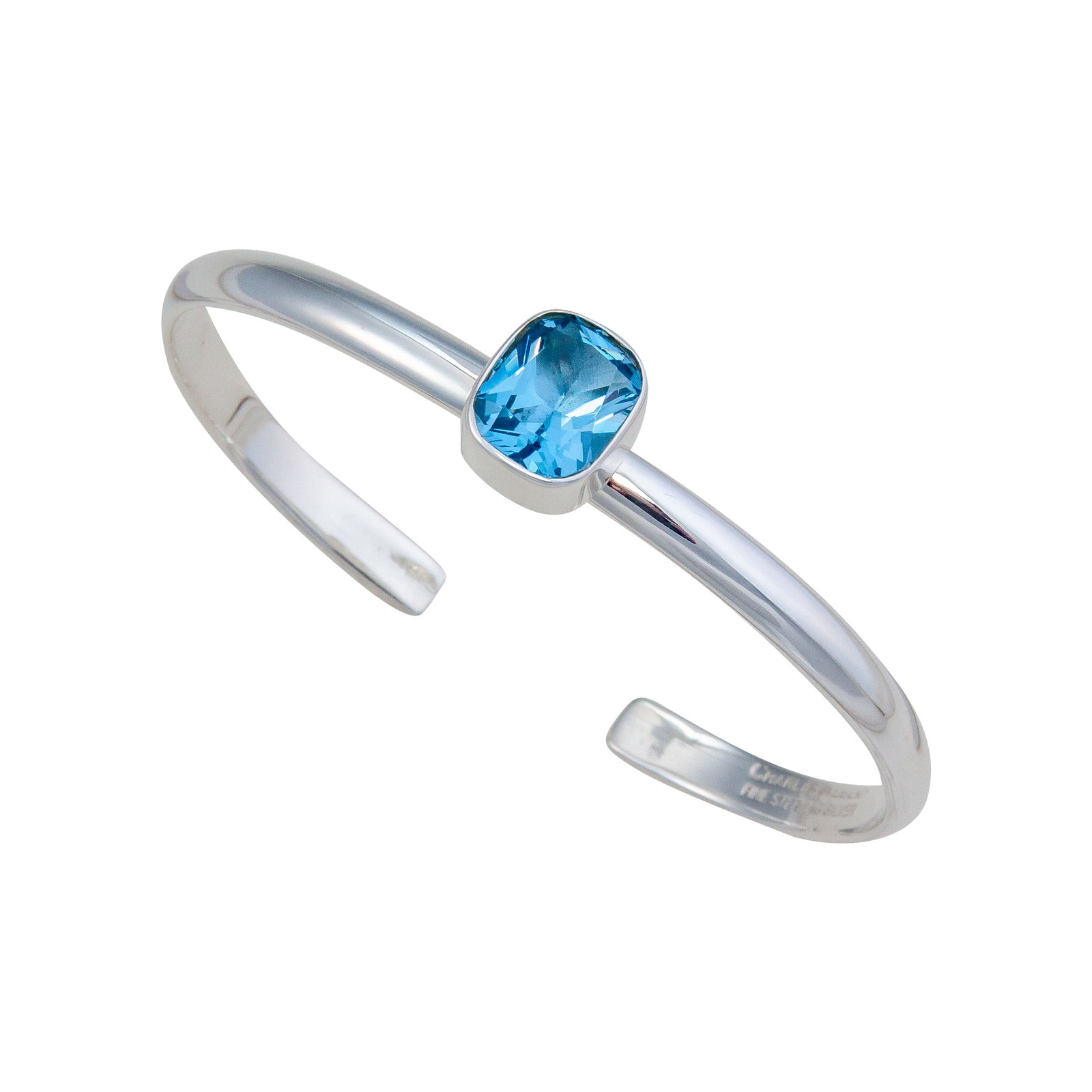 Sterling Silver Blue Topaz Mini Cuff | Charles Albert Jewelry
