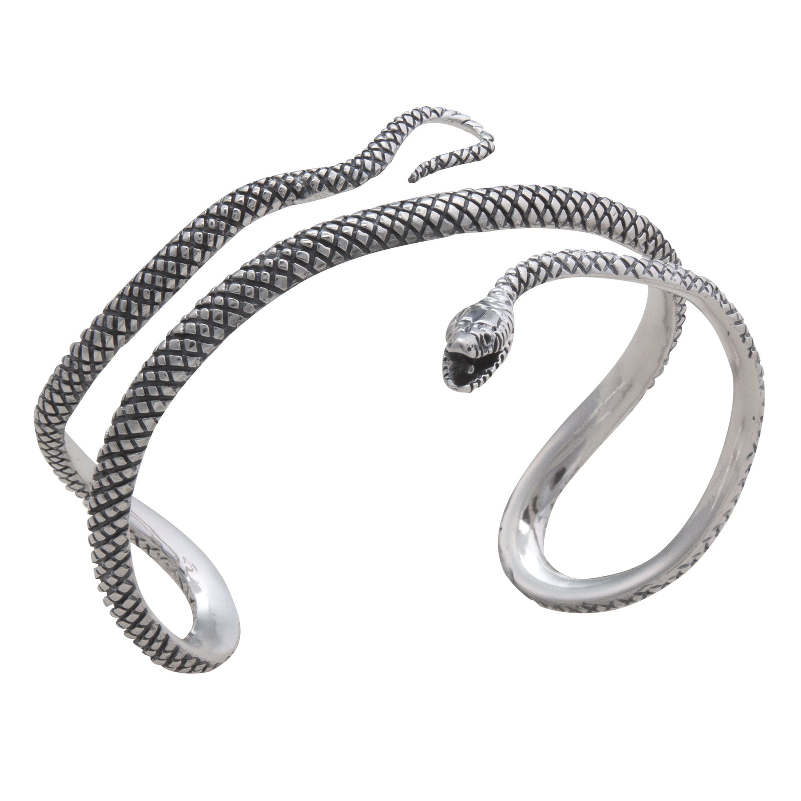 Sterling Silver Oxidized Snake Cuffs | Charles Albert Jewelry