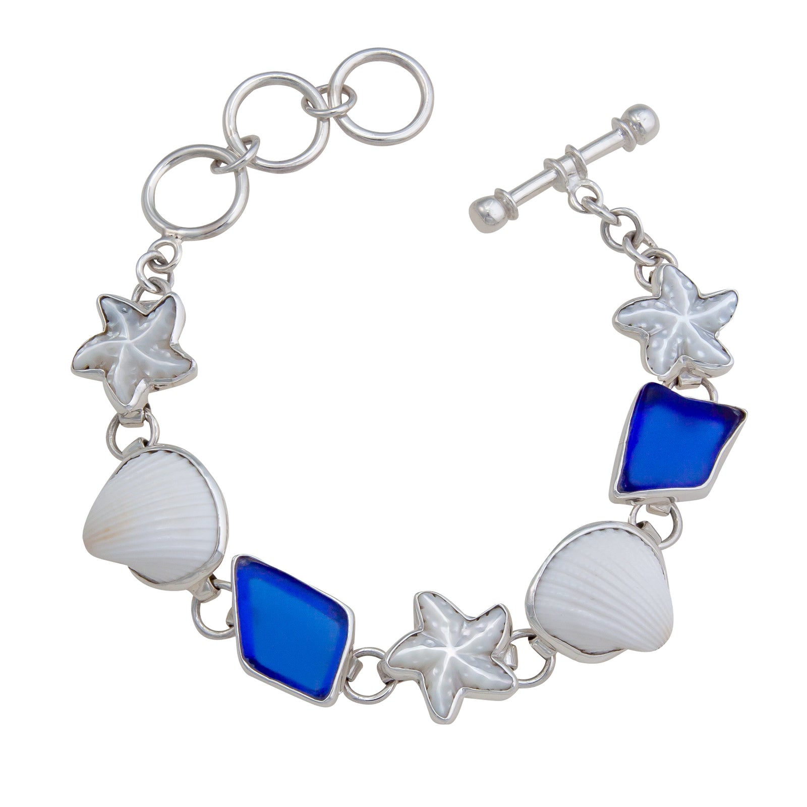 Sterling Silver Blue Ocean Breeze Bracelet | Charles Albert Jewelry