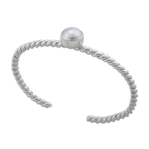 Sterling Silver Pearl Twist Mini Cuff | Charles Albert Jewelry