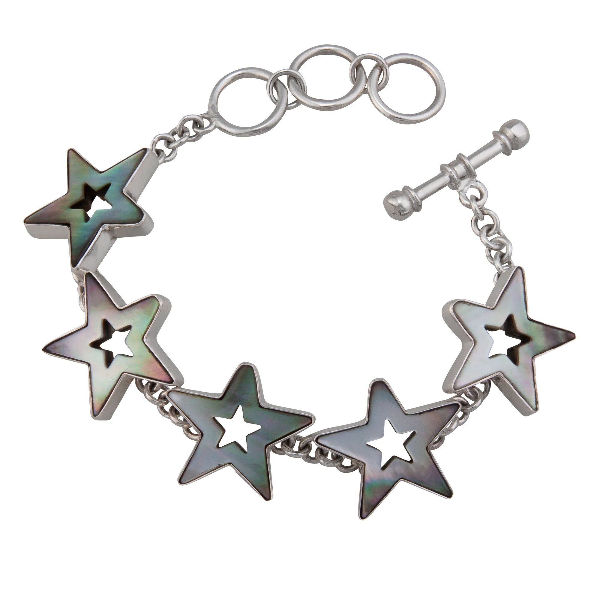 Sterling Silver Mother of Pearl Star Bracelet | Charles Albert Jewelry