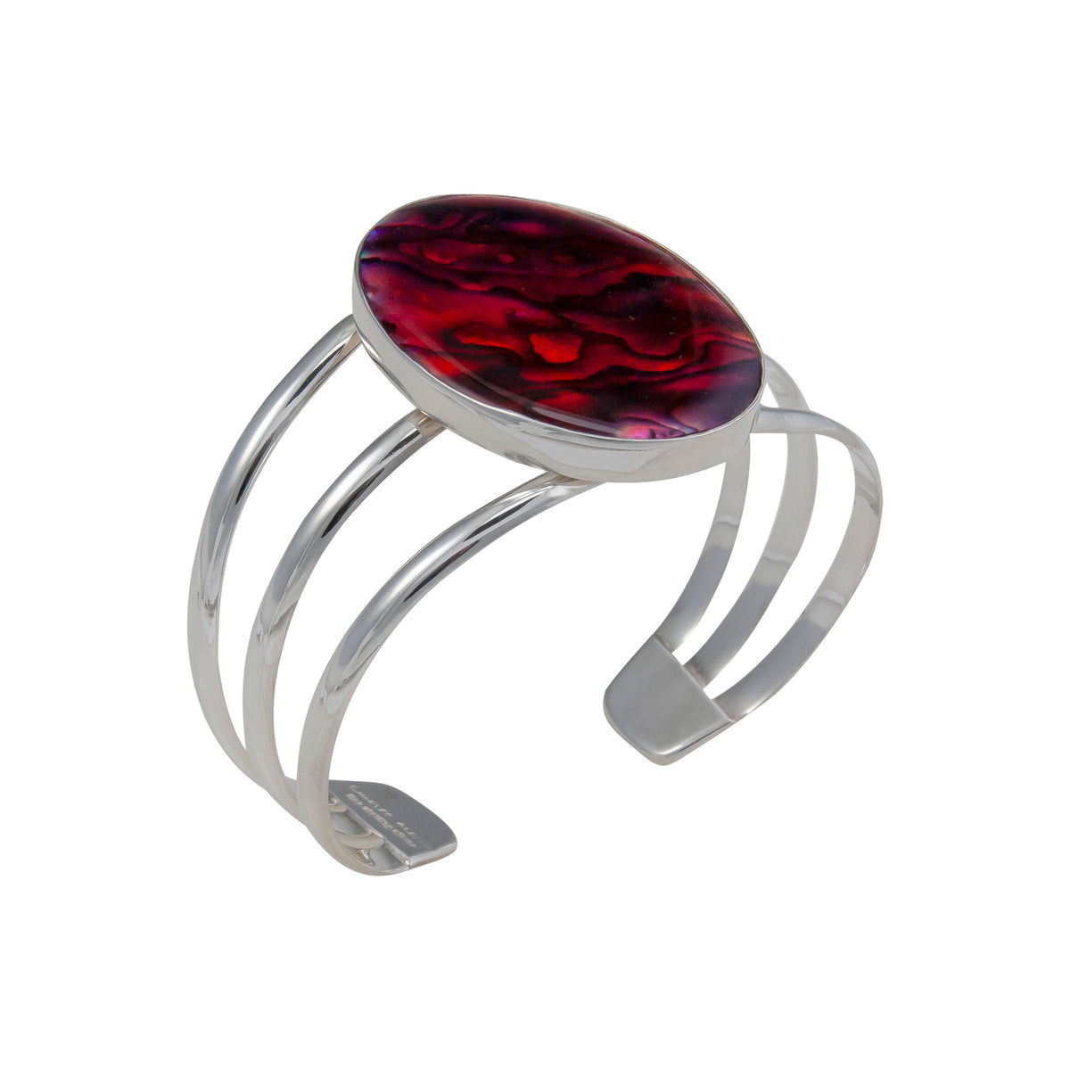 Sterling Silver Red Abalone Multi Band Cuff | Charles Albert Jewelry