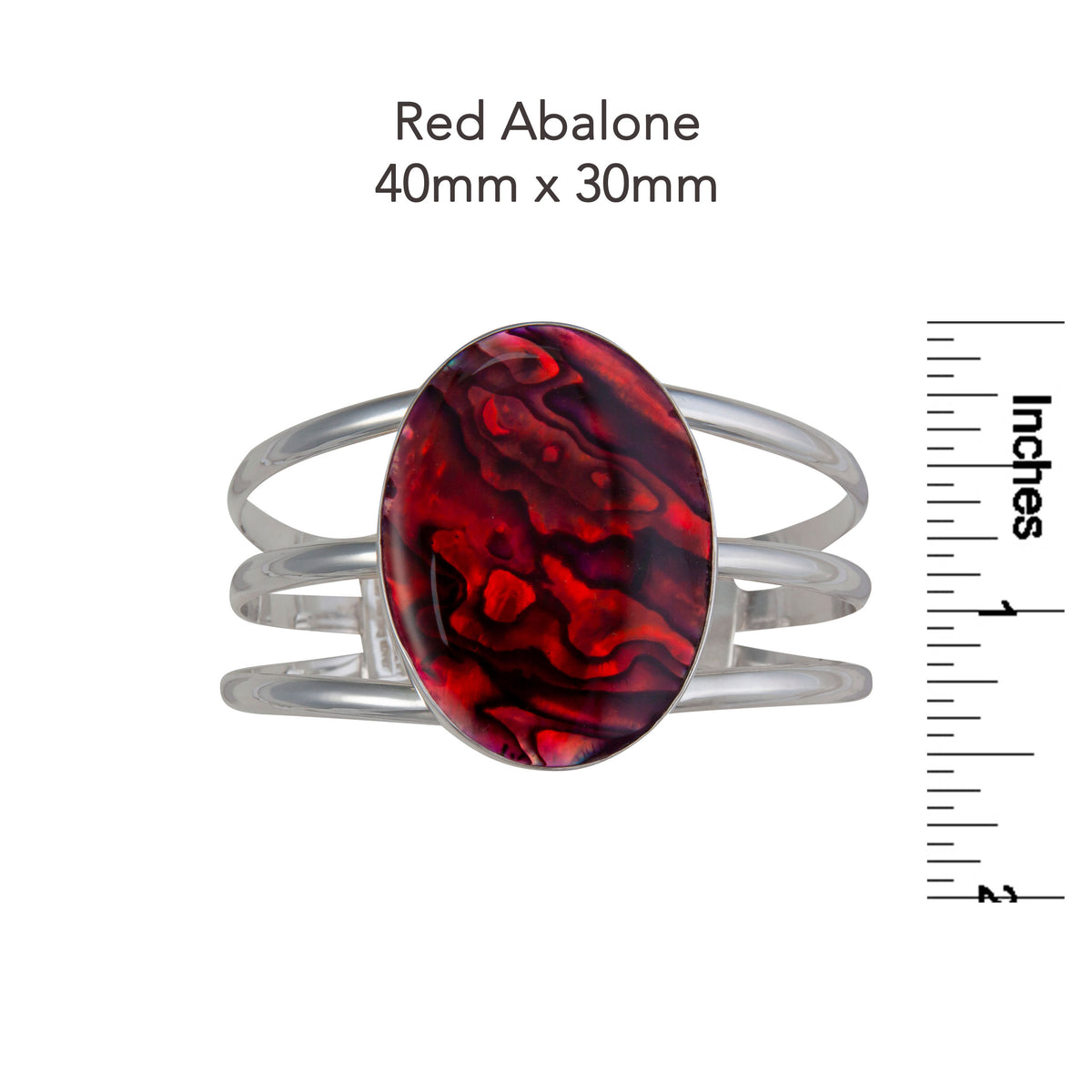 Sterling Silver Red Abalone Multi Band Cuff | Charles Albert Jewelry