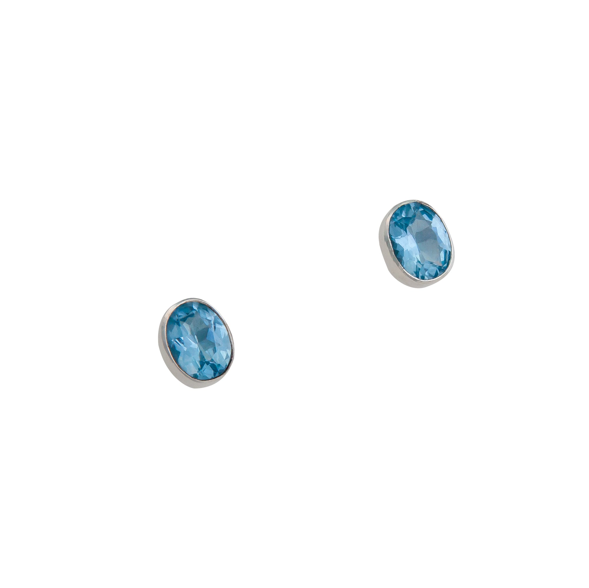 Sterling Silver Blue Topaz Post Earrings | Charles Albert Jewelry