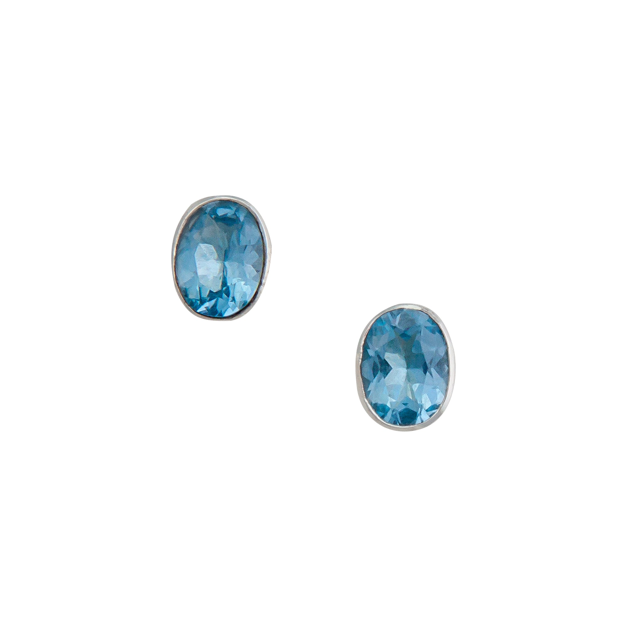 Sterling Silver Blue Topaz Post Earrings | Charles Albert Jewelry