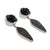 Sterling Silver Black Resin Rose & Black Druzy Post Earrings | Charles Albert Jewelry