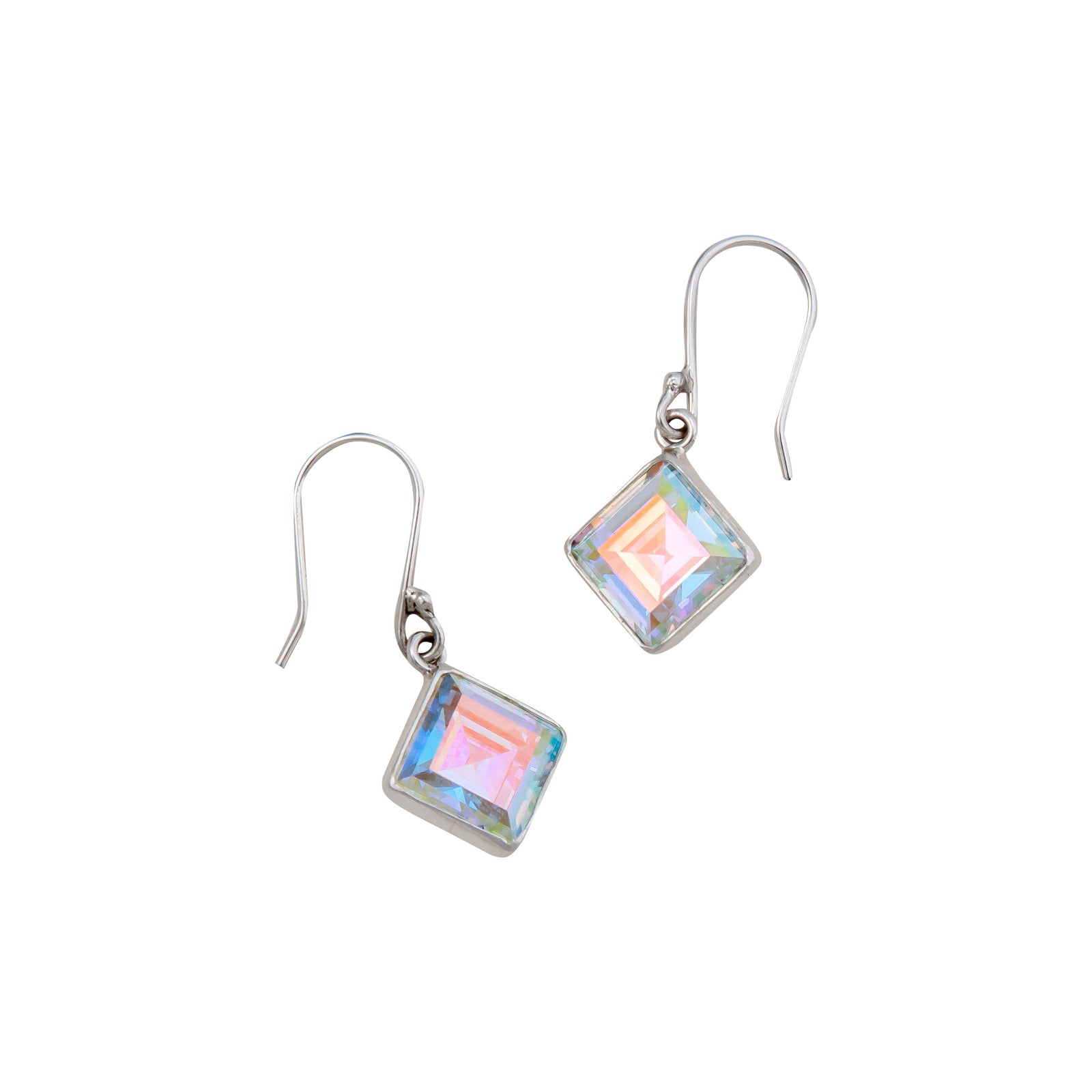 Sterling Silver Mercury Mist Diamond Shape Drop Earrings | Charles Albert Jewelry