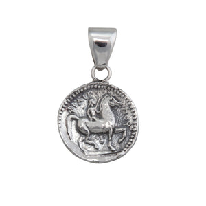Sterling Silver Reversible Replica Greek Coin Pendant | Charles Albert Jewelry