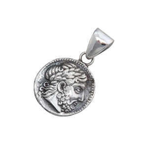 Sterling Silver Reversible Replica Greek Coin Pendant | Charles Albert Jewelry