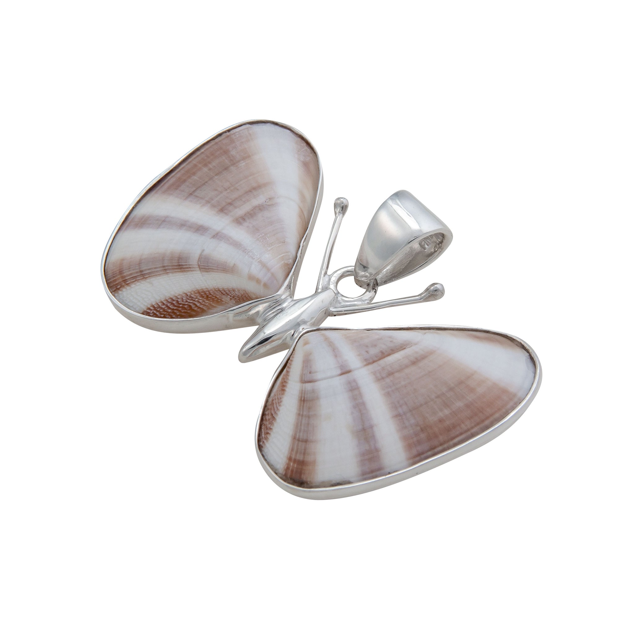 Sterling Silver Butterfly Shell Pendant | Charles Albert Jewelry