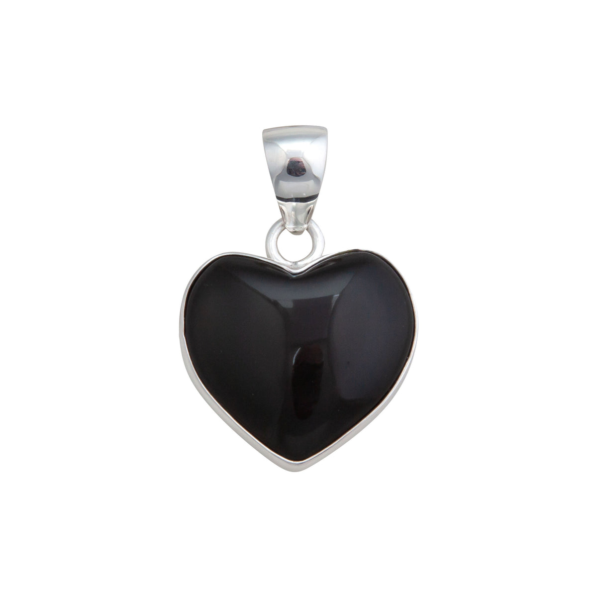 Sterling Silver Rainbow Obsidian Heart Pendant | Charles Albert Jewelry
