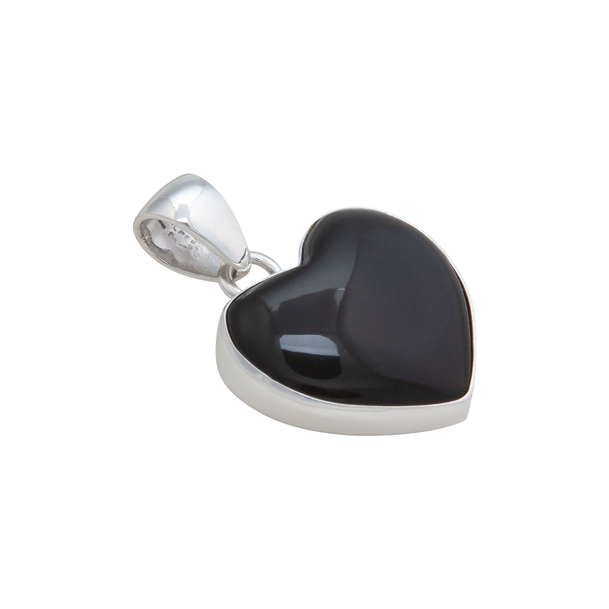 Sterling Silver Rainbow Obsidian Heart Pendant | Charles Albert Jewelry