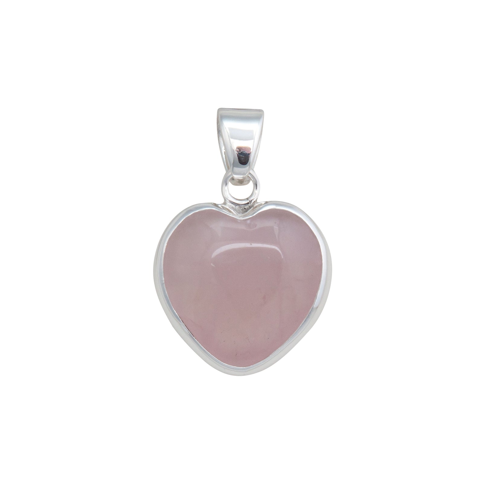 Sterling Silver Rose Quartz Heart Pendant | Charles Albert Jewelry