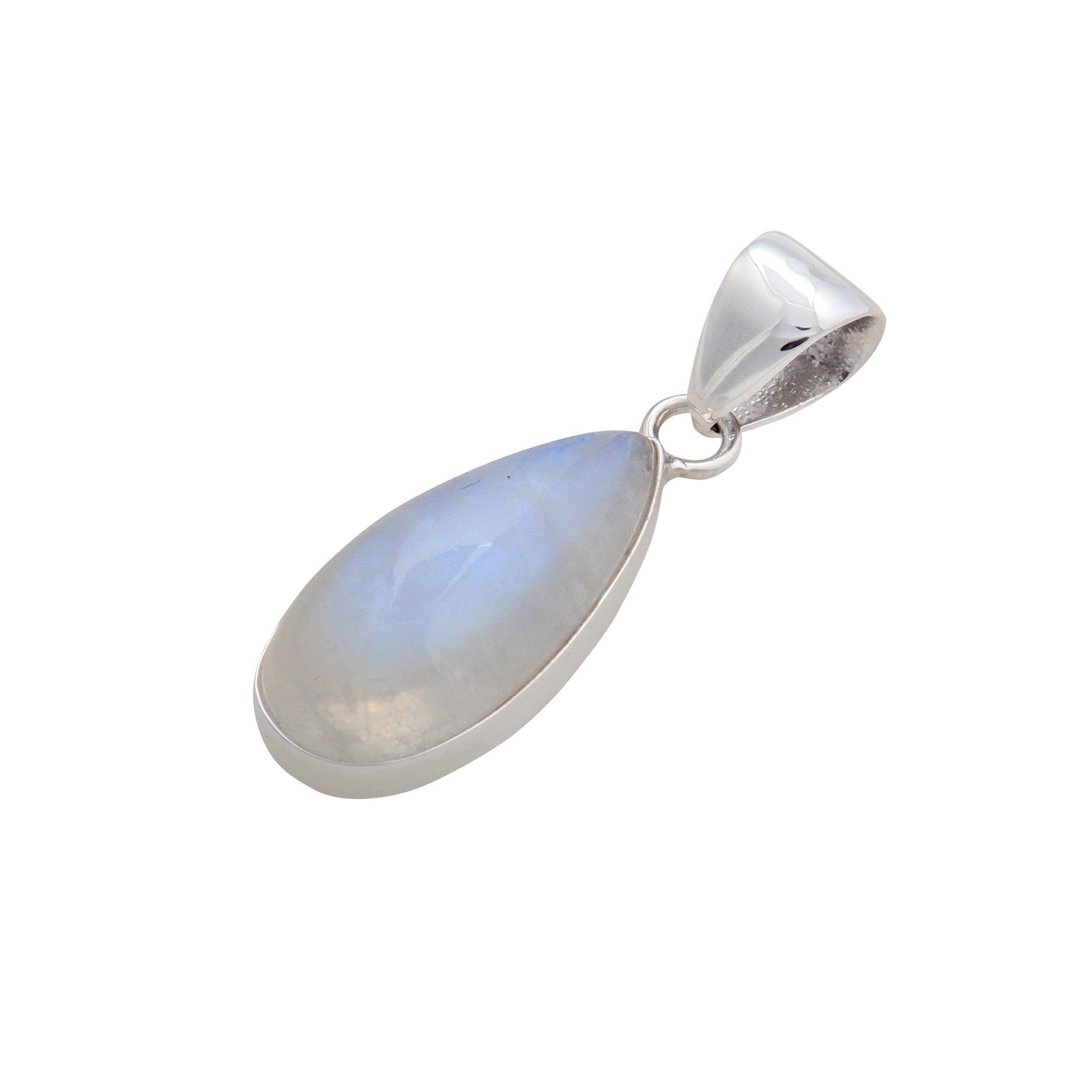 Sterling Silver Rainbow Moonstone Teardrop Pendant | Charles Albert Jewelry