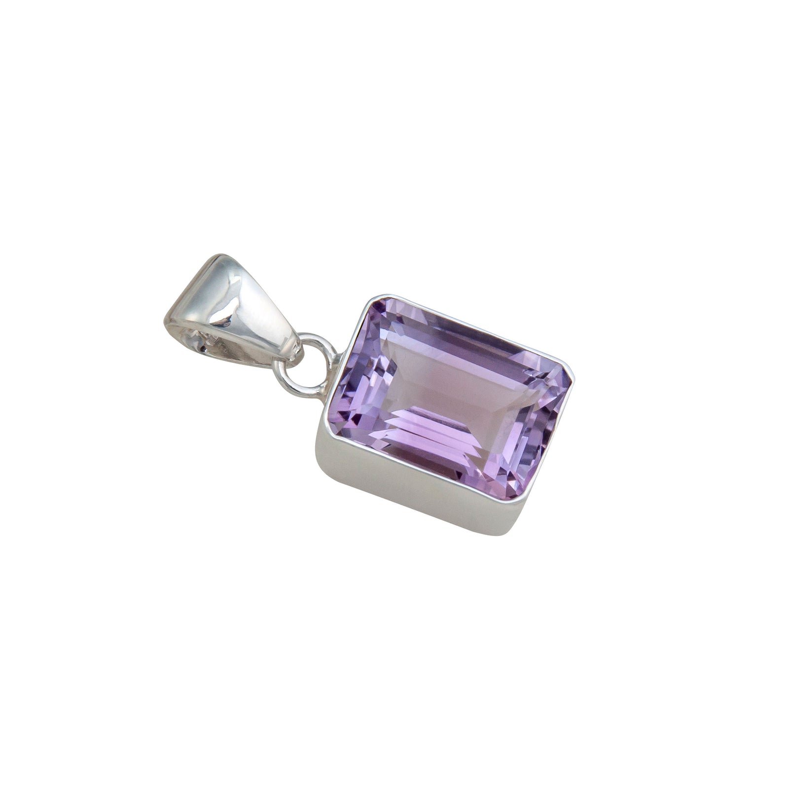 Sterling Silver Amethyst Rectangle Pendant | Charles Albert Jewelry