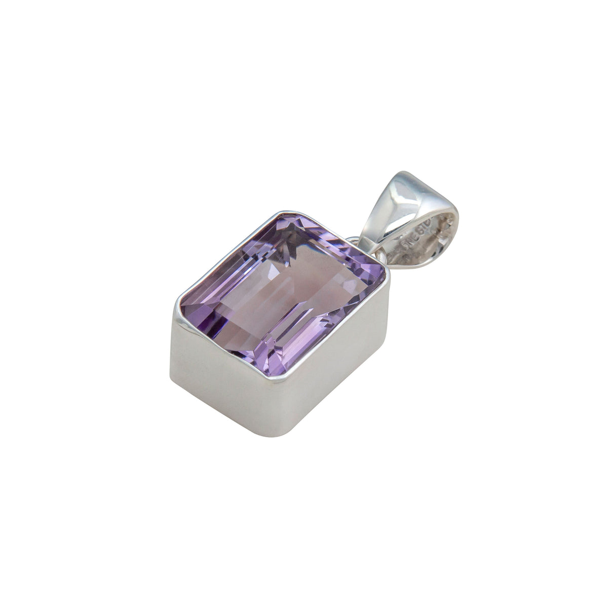 Sterling Silver Amethyst Rectangle Pendant | Charles Albert Jewelry