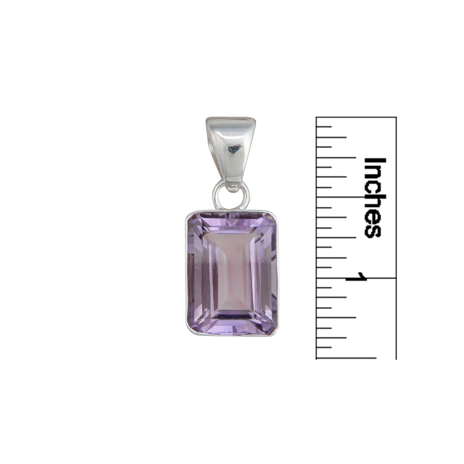 Sterling Silver Amethyst Rectangle Pendant | Charles Albert Jewelry