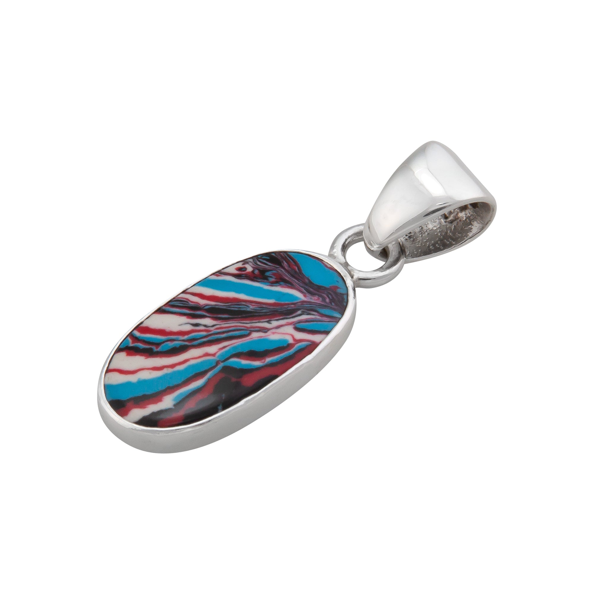 Sterling Silver Fordite Pendant | Charles Albert Jewelry