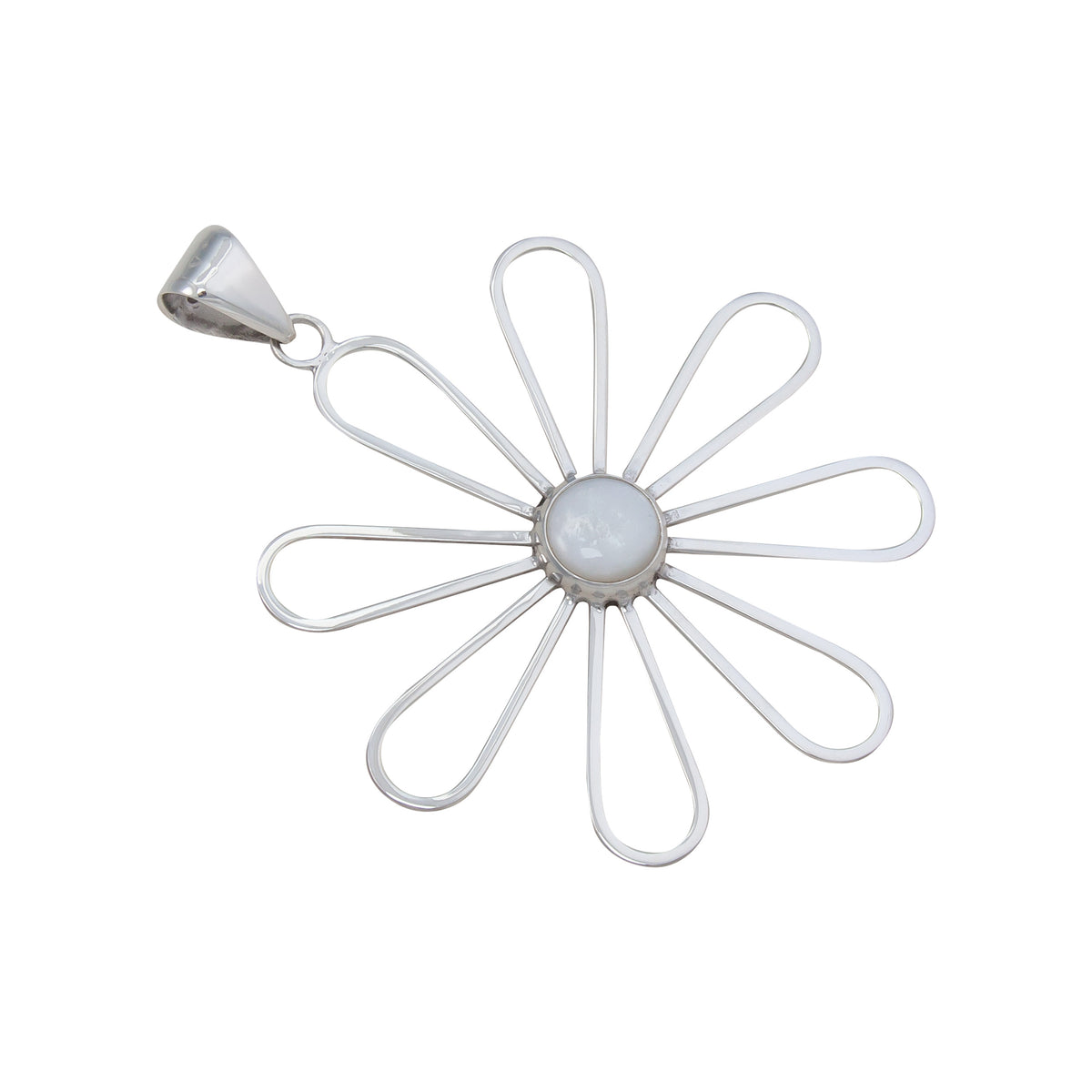 Sterling Silver Mother of Pearl Flower Pendant | Charles Albert Jewelry