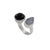 Sterling Silver Black Resin Rose & Platinum Druzy Floating Ring | Charles Albert Jewelry