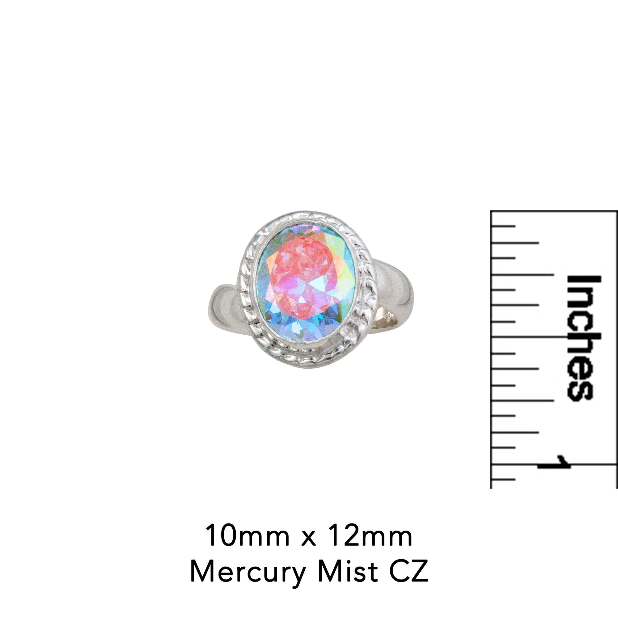 Sterling Silver Mercury Mist Oval Rope Adjustable Ring | Charles Albert Jewelry