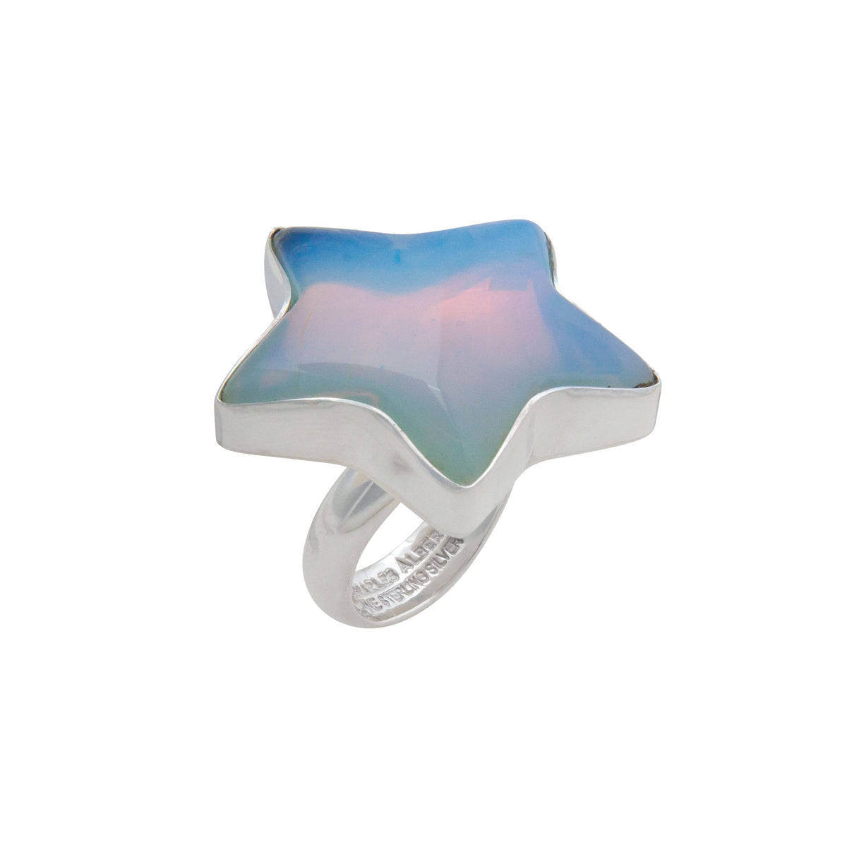 Sterling Silver Opalite Star Adjustable Ring | Charles Albert Jewelry