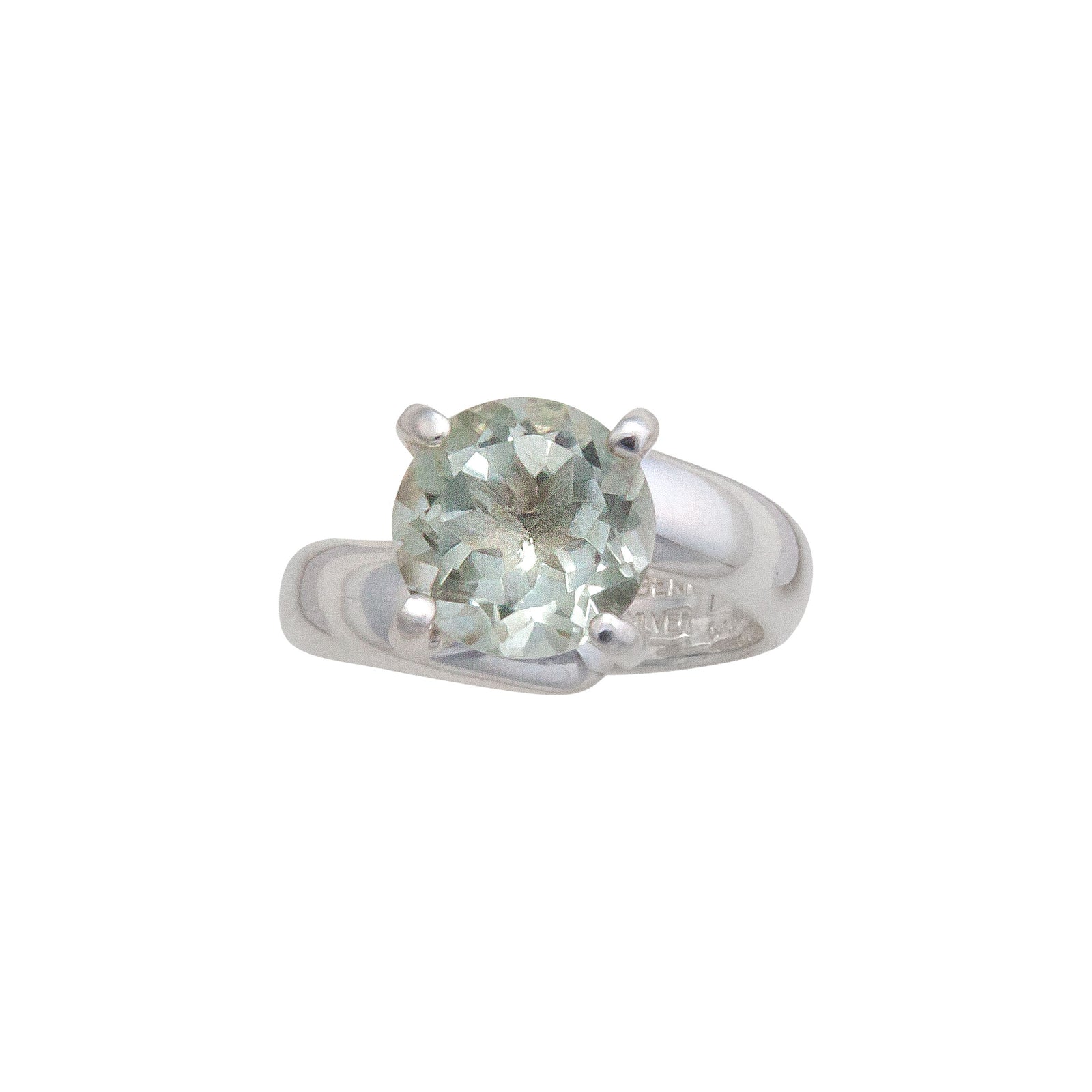 Sterling Silver Green Amethyst Prong Set Adjustable Ring | Charles Albert Jewelry