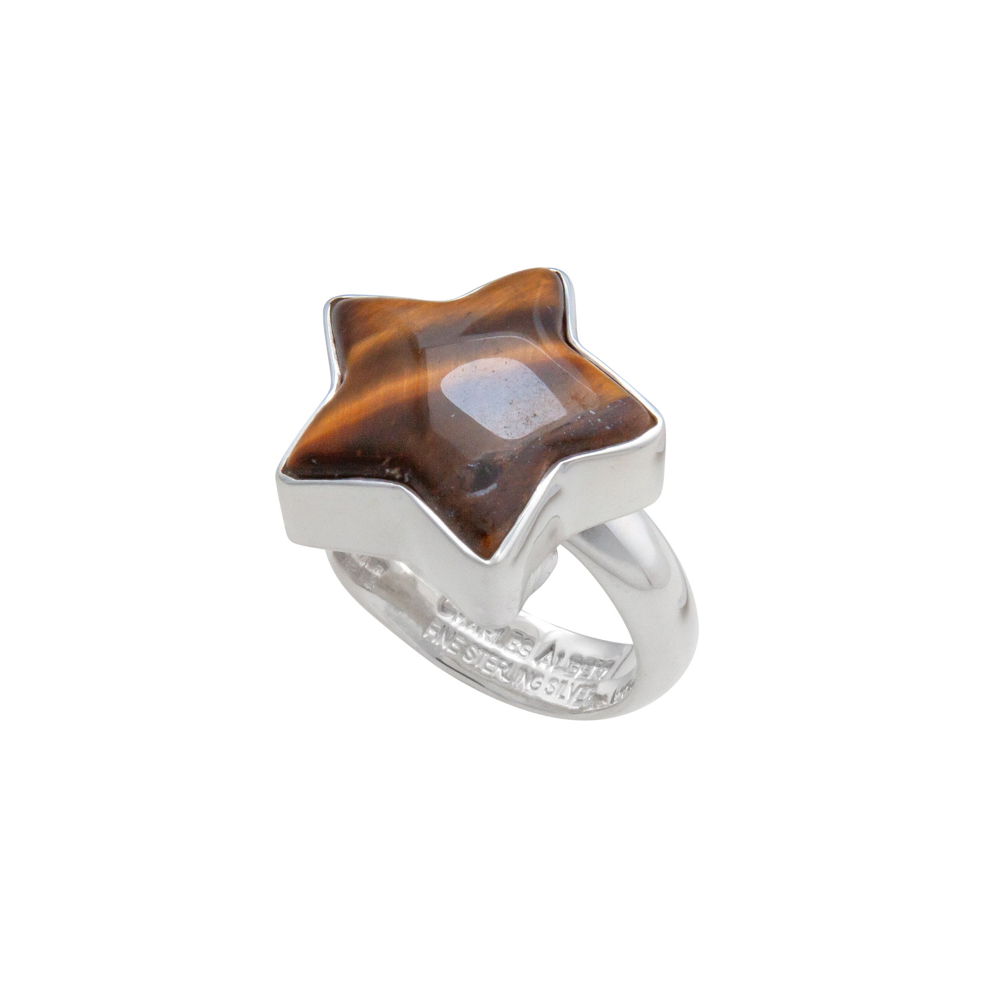 Sterling Silver Tiger Eye Star Adjustable Ring | Charles Albert Jewelry