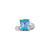 Sterling Silver Blue Topaz Petite Prong Set Adjustable Ring