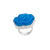 Sterling Silver Blue Rose Fiber Optic Adjustable Ring | Charles Albert Jewelry